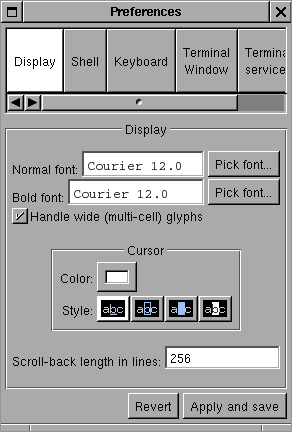 Terminal: Font Preference