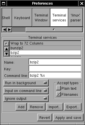 Terminal: Service Preference